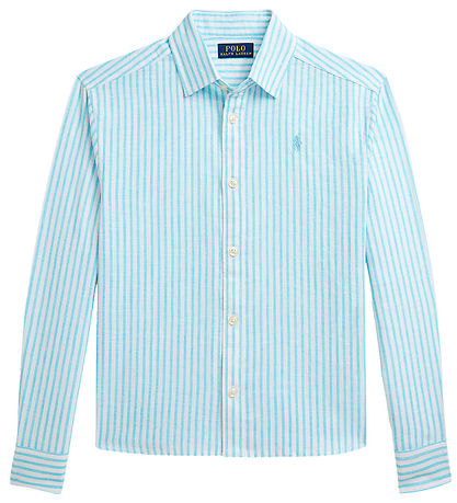Polo Ralph Lauren Shirt - Linen - Light blue/White Striped