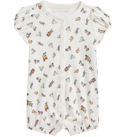 Polo Ralph Lauren Summer Romper - White w. Summer print Polo Ralph Lauren Summer Romper - White w. Summer print