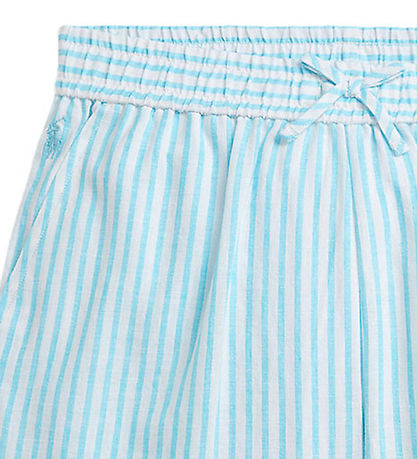 Polo Ralph Lauren Shorts - Linnen - Lichtblauw/Wit Gestreept Polo Ralph Lauren Shorts - Linnen - Lichtblauw/Wit Gestreept