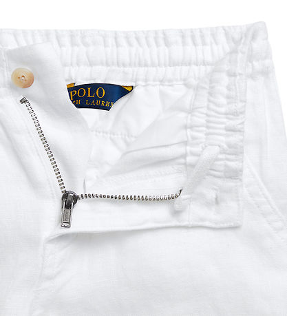 Polo Ralph Lauren 바지 - 리넨 - 와이드 레그 - 화이트