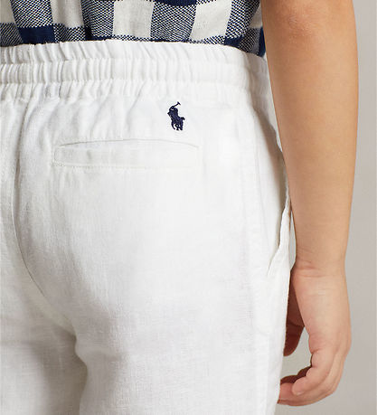 Polo Ralph Lauren 바지 - 리넨 - 와이드 레그 - 화이트