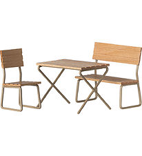 Maileg Miniature Garden Set - Table with Chair and Bench - Mouse Maileg Miniature Garden Set - Table with Chair and Bench - Mouse