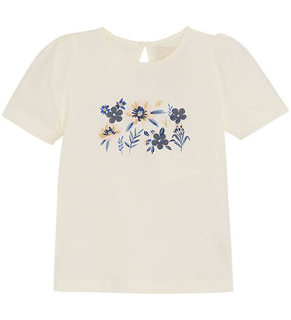 Creamie T-shirt - Forever Blue w. Flowers