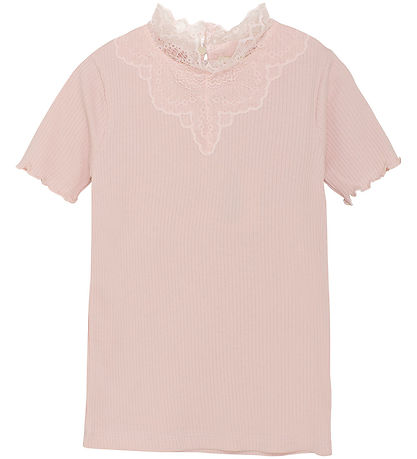 Creamie T-Shirt - Rib - Lotus m. Spitze