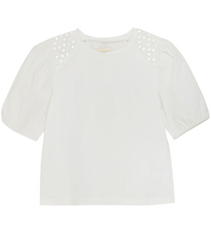 T-Shirt Creamie - Broderie Anglais - Cloud av. Pointelle T-Shirt Creamie - Broderie Anglais - Cloud av. Pointelle