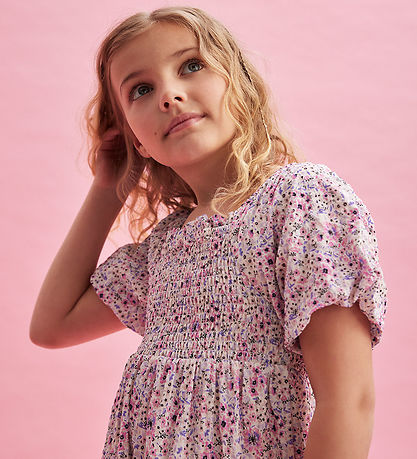 Creamie Jurk - Botercrème m. Bloemen