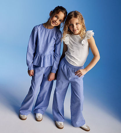 Creamie Bluse - Gewebt Stripe - Schillernd Blue
