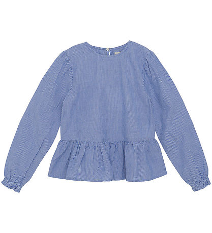 Creamie Bluse - Gewebt Stripe - Schillernd Blue