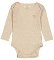 VACVAC Bodysuit L/æ - Rib - Scarlet - Light Latte melange