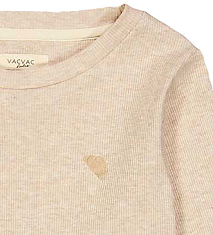 Blouse VACVAC - Rib - Carlet - Light Latte mélange Blouse VACVAC - Rib - Carlet - Light Latte mélange