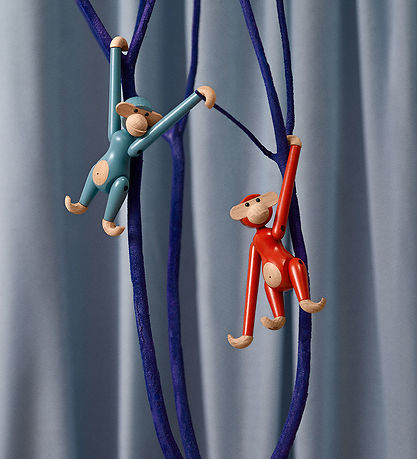 Kay Bojesen Wooden figure - Monkey - Mini - Vintage Blue