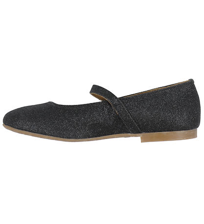 Angulus Ballerina Slippers - Black Glitter