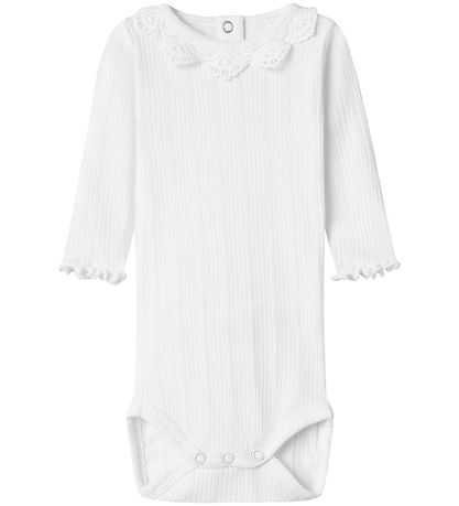 Name It Bodysuit L/æ - Rib - NbfDia - Cloud Dancer w. Pointelle/