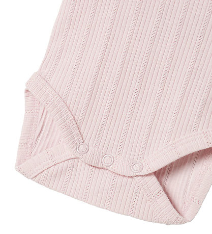 Name It Romper L/æ - Rib - Nbdia - Light Lilac m. Pointelle/Blon