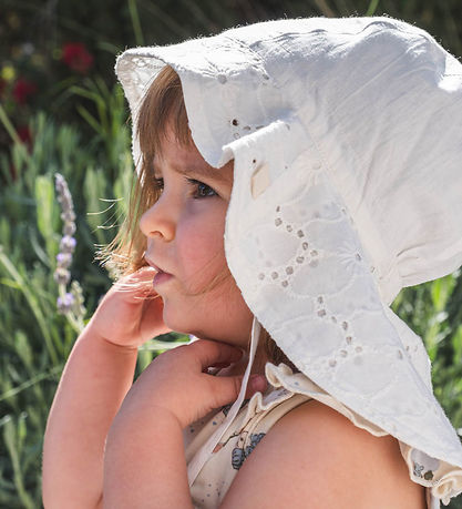 That's Mine Sun Hat - Clara - Brilliant White w. Pointelle