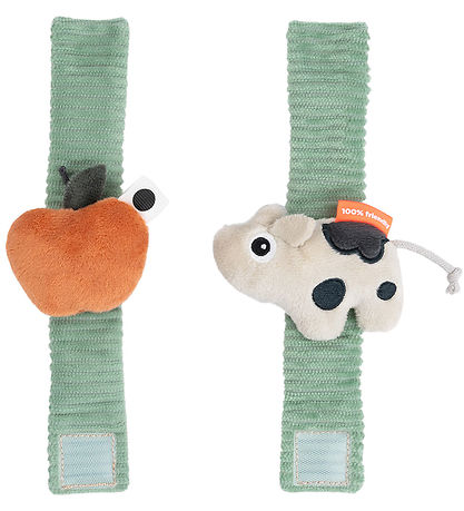 Done by Deer Wrist rattle set - 2-Pack - Dotti - Green