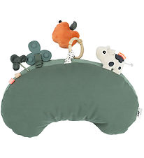 Done by Deer Cushion w. Activity Toy - Tiny Farm - Green Done by Deer Cushion w. Activity Toy - Tiny Farm - Green