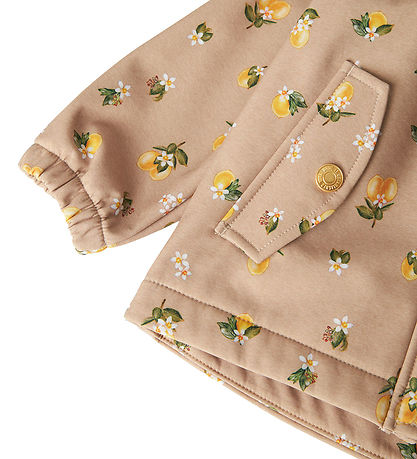 Name It Softshelljacke m. Fleece - NmfAlfa08 - Light Taupe/Lemon