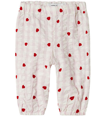 Name It Trousers - NbfFisina - Light Lilac w. Hearts Name It Trousers - NbfFisina - Light Lilac w. Hearts