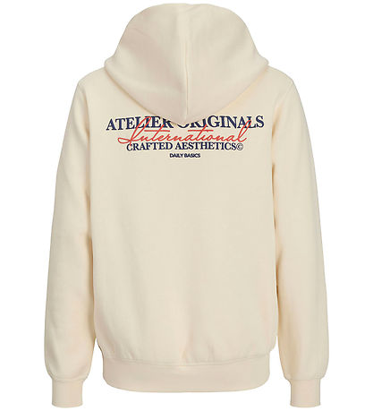 Jack & Jones Hoodie - JorIslington - Antique White w. Print Jack & Jones Hoodie - JorIslington - Antique White w. Print
