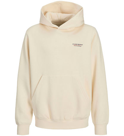 Jack & Jones Hoodie - JorIslington - Antique White w. Print Jack & Jones Hoodie - JorIslington - Antique White w. Print