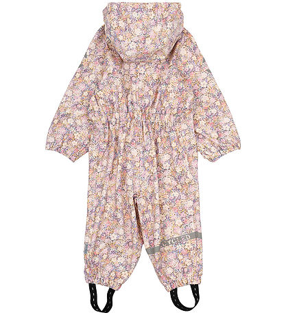 Mikk-Line Rainsuit - PU - Recycled - Rose Dawn w. Flowers