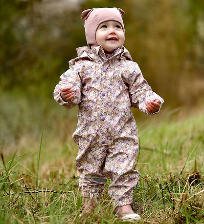 Mikk-Line Rainsuit - PU - Recycled - Rose Dawn w. Flowers