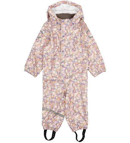 Mikk-Line Rainsuit - PU - Recycled - Rose Dawn w. Flowers