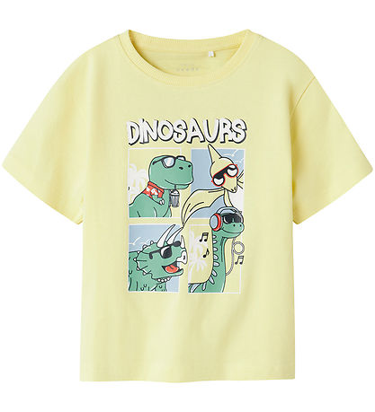 Name It T-shirt - NmmVictor - Chardonnay/Dinosaurs