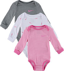Nike Bodysuit L/æ - 3-Pack - White/Playful Pink Nike Bodysuit L/æ - 3-Pack - White/Playful Pink