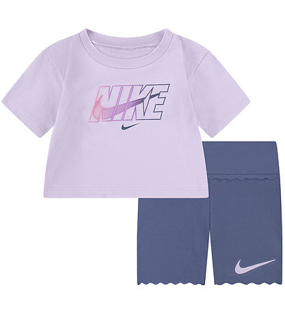 Nike Shorts Set - T-shirt/Bicycle Shorts - Diffused Blue