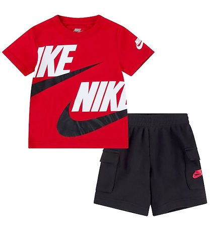 Nike Shorts Set - T-shirt/Shorts - Black/University Ed Nike Shorts Set - T-shirt/Shorts - Black/University Ed