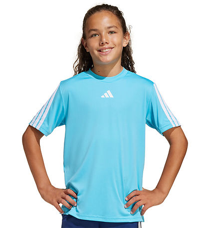 adidas Performance T-Shirt - Cyan/Weiß