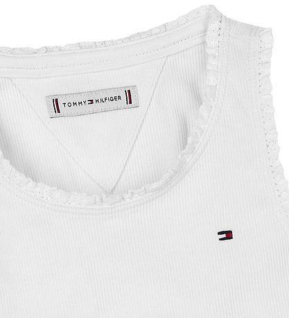 Tommy Hilfiger Tanktop - Essential Rib - White w. Lace