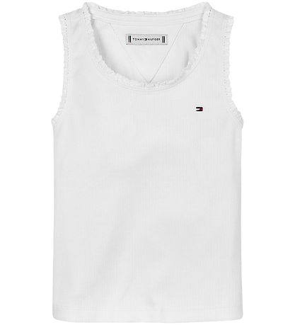 Tommy Hilfiger Tanktop - Essential Rib - White w. Lace