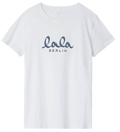 Lala Berlin T-shirt - Cara - White w. Blue Lala Berlin T-shirt - Cara - White w. Blue