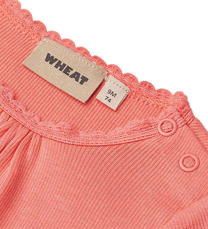 Wheat Bodysuit L/æ - Rib - Lotta - Light Coral Wheat Bodysuit L/æ - Rib - Lotta - Light Coral