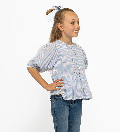 The New Top & Hair Tie - TnNalani - White Swan Striped