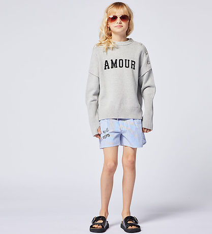Zadig & Voltaire Shorts - Nicky - Elektrisch Blue/Witte strepen Zadig & Voltaire Shorts - Nicky - Elektrisch Blue/Witte strepen