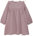 Minymo Dress - Elderberry w. Embroidery Minymo Dress - Elderberry w. Embroidery