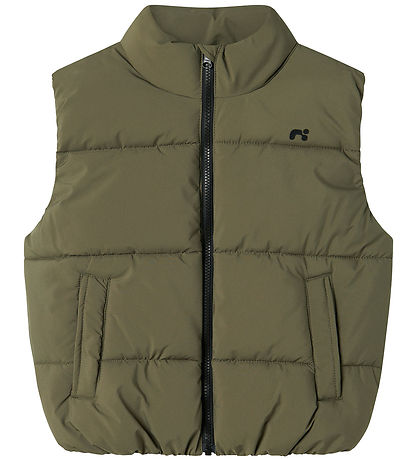 Name It Fóðrað vesti - NkmMaket - Dusty Olive