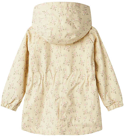 Lil' Atelier Lightweight Jacket - NmfGerda - Bleached Sand w. Fl Lil' Atelier Lightweight Jacket - NmfGerda - Bleached Sand w. Fl