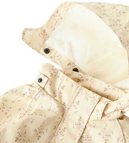 Lil' Atelier Lightweight Jacket - NmfGerda - Bleached Sand w. Fl Lil' Atelier Lightweight Jacket - NmfGerda - Bleached Sand w. Fl