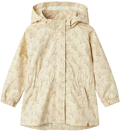 Lil' Atelier Lightweight Jacket - NmfGerda - Bleached Sand w. Fl Lil' Atelier Lightweight Jacket - NmfGerda - Bleached Sand w. Fl