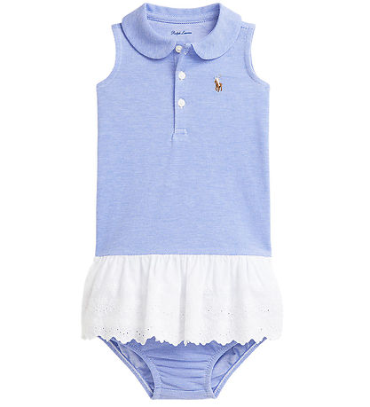 Polo Ralph Lauren Kleid m. Bloomers - Blau/Weiß Polo Ralph Lauren Kleid m. Bloomers - Blau/Weiß