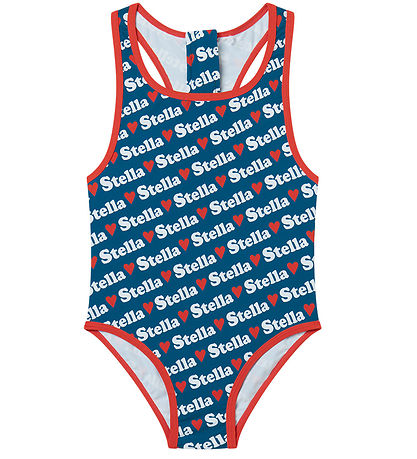 Stella McCartney Kids Swimsuit - UV50+ - Blue w. White/Red