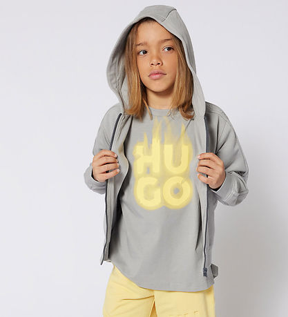 HUGO T-shirt - Ultimate Gray w. Yellow