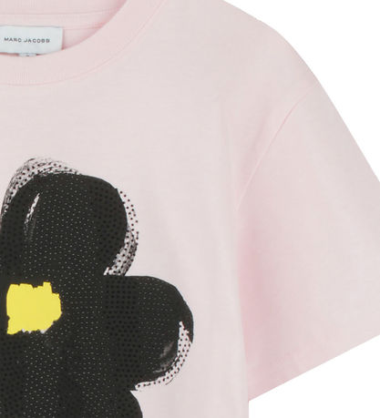 Little Marc Jacobs T-shirt - Pink/Black w. Flower