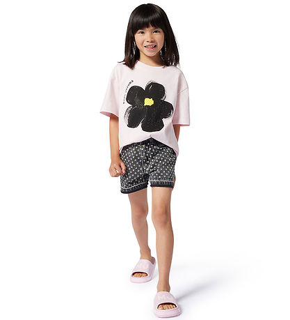 Little Marc Jacobs T-shirt - Pink/Black w. Flower