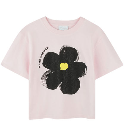 Little Marc Jacobs T-shirt - Pink/Black w. Flower